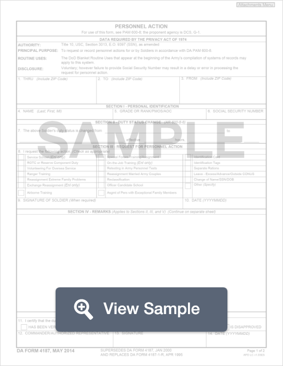 Da Form 4187