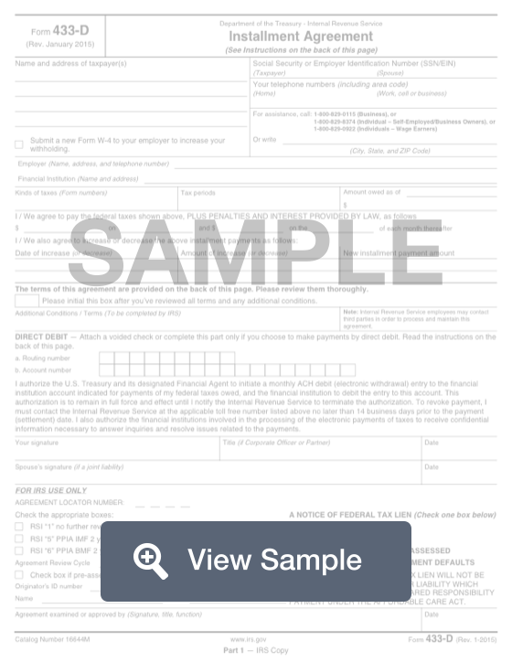 Form 433-D
