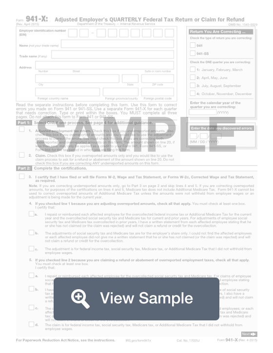 Form 941-X