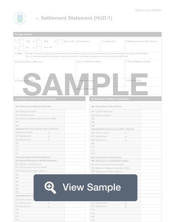 HUD 1 Form