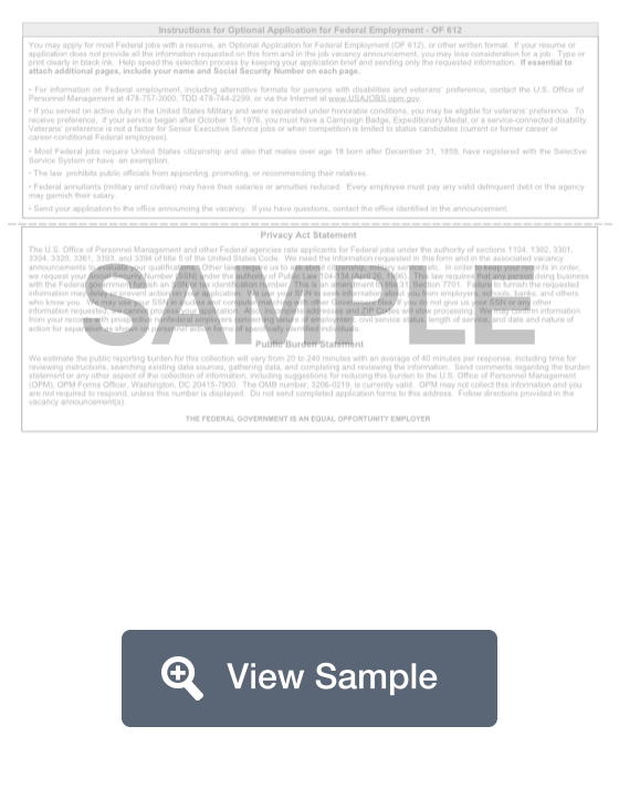 OF-612 Form