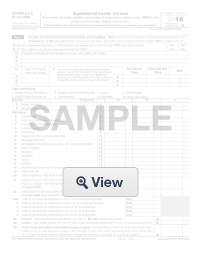 Schedule E Form