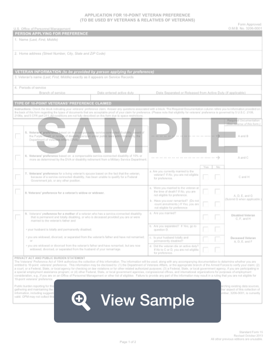 SF-15 Form