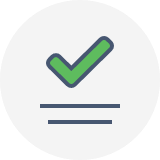 checkmark icon indicating question answering