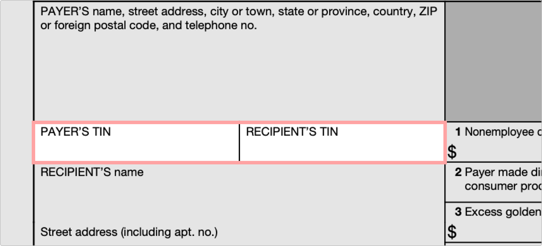 Payer Recipient TIN